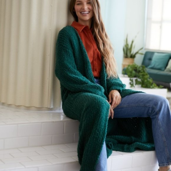 ➡️1 SMALL AVAILABLE⬅️ Full Length Open Front Maxi Cardigan Duster Long Sleeve - Picture 5 of 9